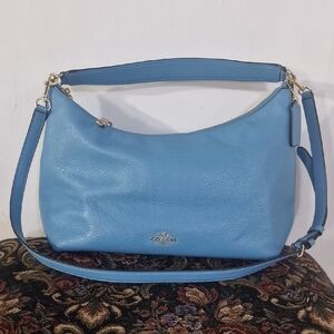 Coach Sky Blue Leather Shoulder Bag